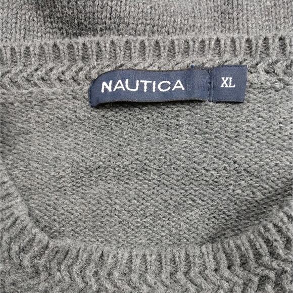 Nautica Classic Grey Sweater with Chest Stripe XL - Picture 4 of 10